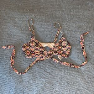 aztec print wrap bikini top